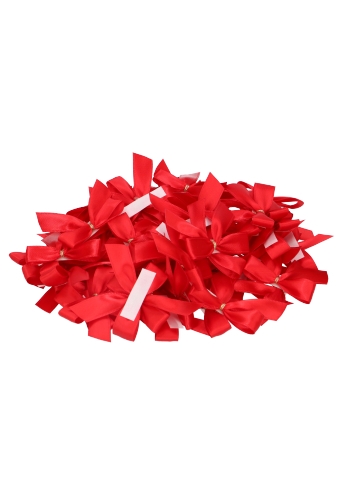 Luxe Strikje Satijn Rood & Plakker 6x5cm 50stuks lint 1.5cm