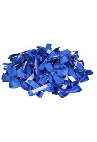 Luxe Strikje Satijn Blauw & Plakker 6x5cm 250stuks lint 1.5cm