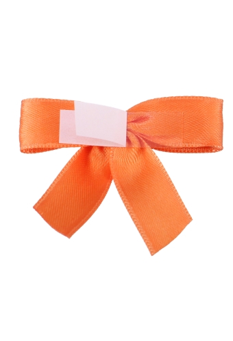 Luxe Strikje Satijn Oranje & Plakker 6x5cm 250stuks lint 1.5cm
