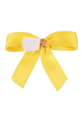 Luxe Strikje Satijn Geel & Plakker 4x3.5cm 250stuks lint 1.0cm