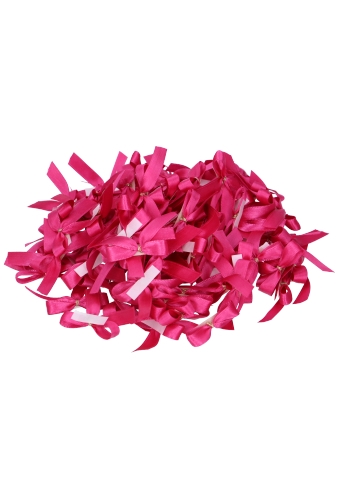 Luxe Strikje Satijn Fuchsia & Plakker 4x3.5cm 250stuks lint 1.5cm