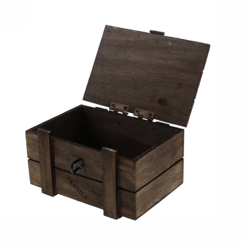 Kadoverpakking Houten Kistje Fragile Bruin 13.5x10x7cm 12stuks