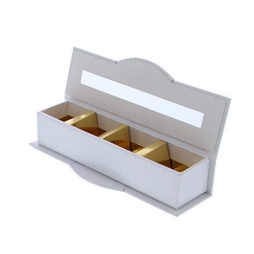 Geschenkdoosje Venster 4 pralines langwerpig wit 17x5.5x4cm 20stuks