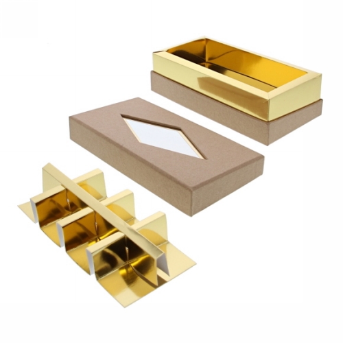 Geschenkdoosje Venster rechthoekig kraft 19x9.5x5.5cm 10stuks