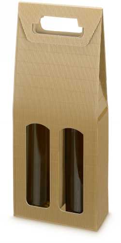 Wijndoos Modern Naturel 38x18x9cm 2 fles 50stuks