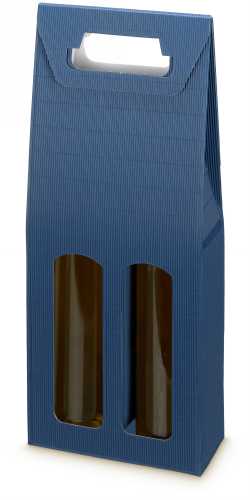 Wijndoos Modern Blauw 38x18x9cm 2 fles 50stuks