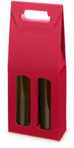 Wijndoos Modern Rood 38x18x9cm 2 fles 50stuks