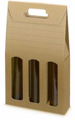 Wijndoos Modern Naturel 38x26.5x9cm 3 fles 50stuks