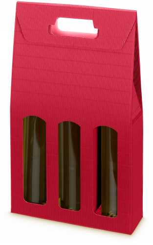 Wijndoos Modern Rood 38x26.5x9cm 3 fles 50stuks