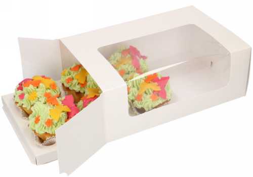 Cupcake Doosjes Wit Creme Grivola 6 Cupecake 27x18x10cm 10stuks