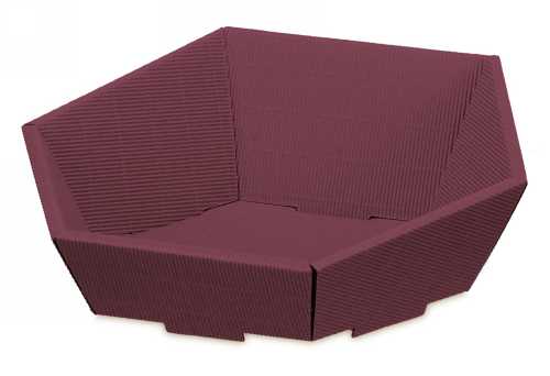 Geschenkdoos Korf Modern Bordeaux Klein 29x27x6-10.5cm 25stuks