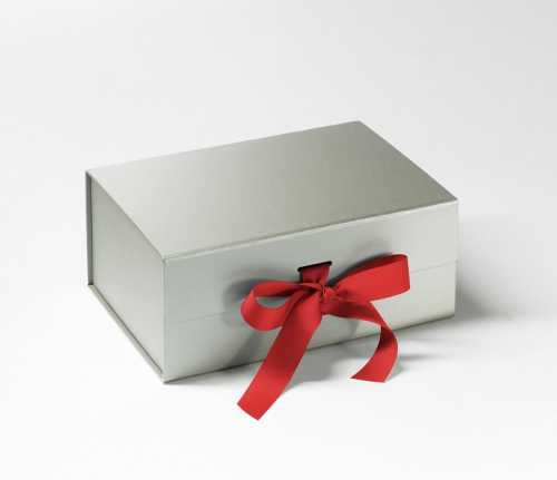 Luxueuze Magneetdozen Diamond & Satijn Zilver Mat 22x16x9.5cm 12st