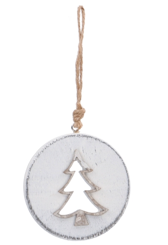 Decoratie Hanger Houten Tree & Koord 8cm 1stuks OP IS OP