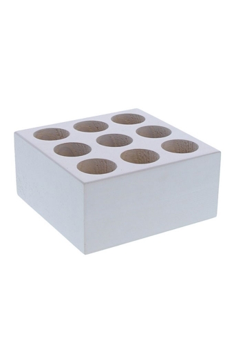 Kadoverpakking Vierkante blok 9 proefbuisjes wit 10.2x10.2x5cm 8stuks