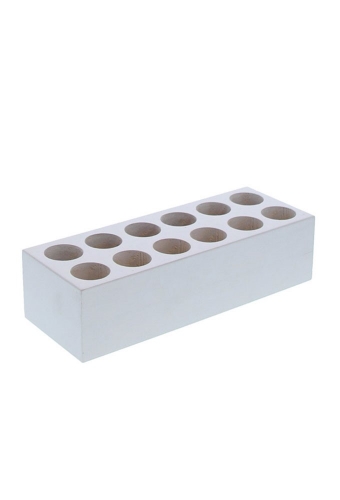 Kadoverpakking Rechthoekige blok 12 proefbuisjes wit 20x7x5cm 8stuks