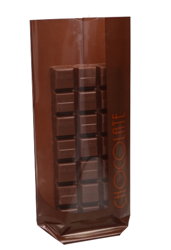 Cellofaan zakjes Chocolate Gourmet 10x4x22cm 100stuks