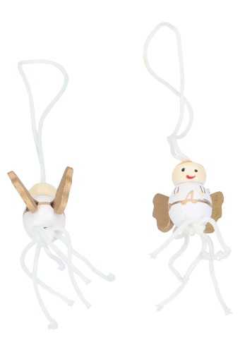 Gelukspoppetjes Kerst Engel 1.5x1.5cm Hout Aan Koordje 100stuks