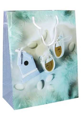 Kadotasjes Kind Medium Baby Schoentjes Blauw 26.5x13.5x32.5cm 12stuks