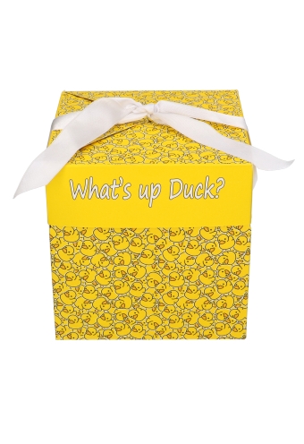 Geschenkdoos Regalo What's up Duck & Wit Lint 15x15x15cm 25stuks