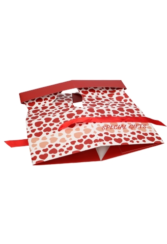 Geschenkdoos Regalo Special Gifts Hartjes Rood Lint 15x15x15cm 25stuks