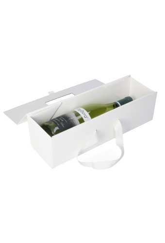 Luxe Magneetdozen Wijnfles 1200 gram Wit Mat 10x10x34cm 1 stuks