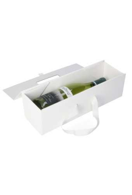 Luxe Magneetdozen Wijnfles 1200 gram Wit Mat 10x10x34cm 1 stuks