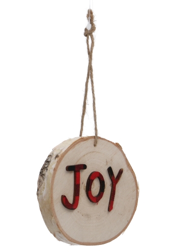 Decoratie Hanger Houten Joy & Koord 9cm 1 stuks