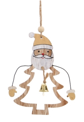 T Paine Gillic het is mooi Decoratie Hanger Houten Kerstboom En Kerstman & Koord 1 stuks Krabbendam  Kadoverpakking