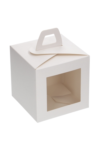 Kubusdoosje Met Venster & Hengsel Wit Mat 10x10x10cm 25stuks