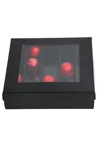 Bonbondoosjes & Deksel Zurich Zwart 25 bonbons 16x16x2.2cm 12stuks