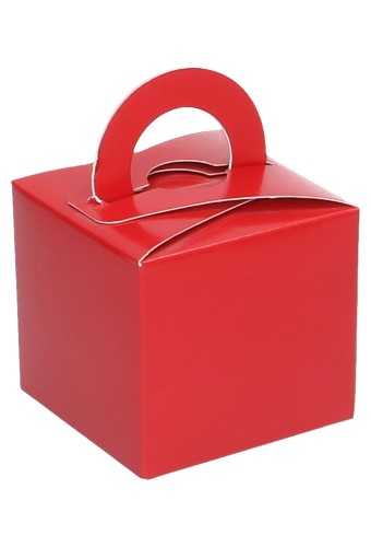 Kubus Geschenkdoosjes Met Hengsel Rood 6.5x6.5x5.5cm 10stuks