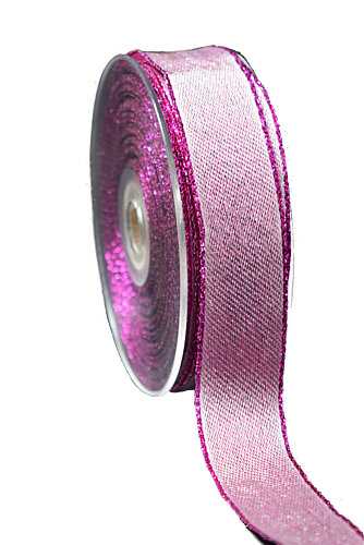 Kadolint Metallic Wit Met Pink Rand IJzerdraad 25mm x 20meter