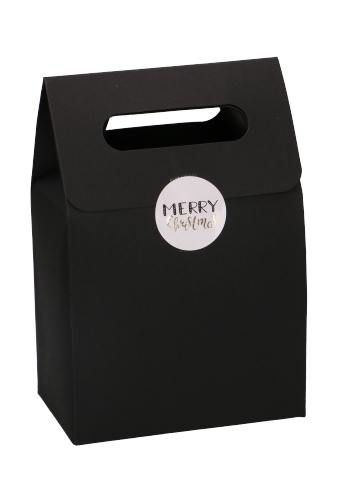 Kadodoos Flores Met Handgreep Hoog Model Zwart & Tape 13x8x18cm 10st