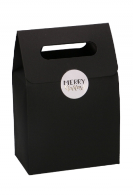 Kadodoos Flores Met Handgreep Hoog Model Zwart & Tape 13x8x18cm 10st