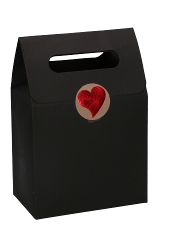 Kadodoos Flores Met Handgreep Hoog Model Zwart & Tape 13x8x18cm 10st