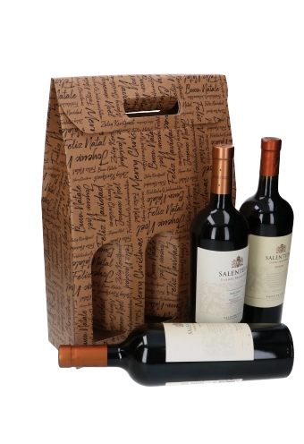 Luxe Wijndozen Vigo Zalig Kerstfeest voor 3 fles 27x9x38.5cm 30stuks