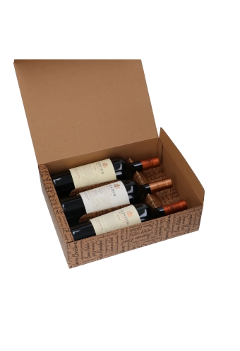 Luxe Wijndozen Ferro Zalig Kerstfeest voor 3 fles 27x9x34cm 30stuks