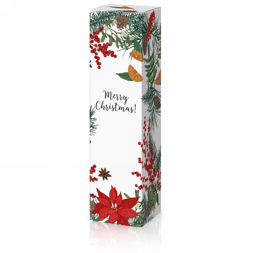 Wijndoos Merry Christmas 1 Fles 9x9x35.5cm 50stuks