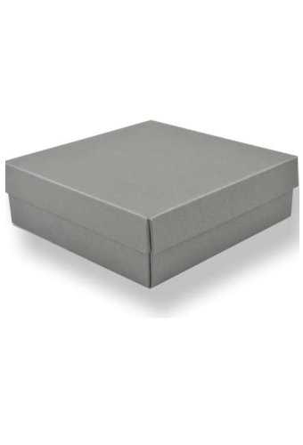 Geschenkdoos 12.5x12.5x4cm Bert Metallic Staal Grijs 50stuks