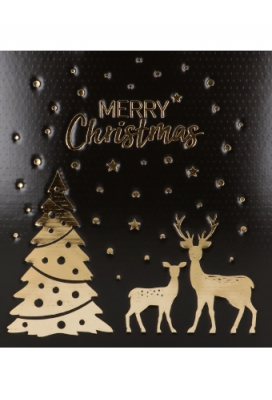 Geschenkdoos Merry Christmas Gold & Dark Brown Koord 28x20x35cm 20st