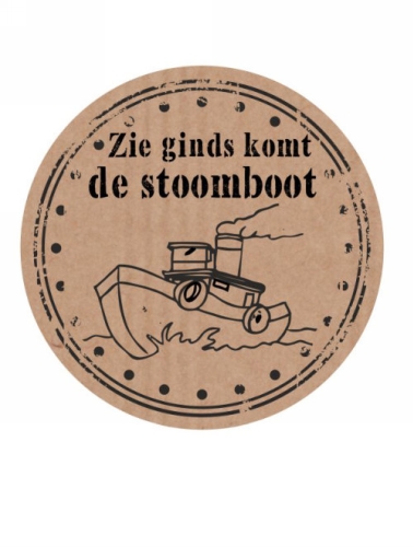 Etiketten Sint Zie Ginds Komt De Stoomboot Kraft 4x2cm 500stuks