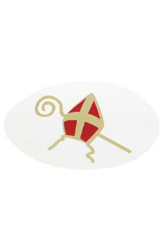 Etiketten Sint Mijter 4x2cm 500stuks Etiketten Sint Mijter 4x2cm 500stuks