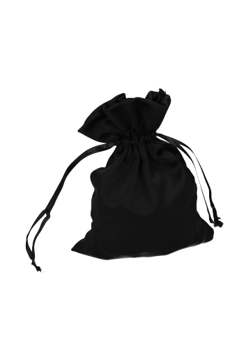 Luxe Satijn Zakjes Mat Zwart Met Koord Medium 12x17cm 10stuks