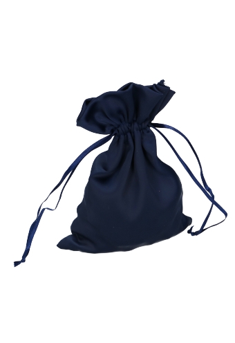 Luxe Satijn Zakjes Mat Donker Blauw Met Koord Medium 12x17cm 10stuks