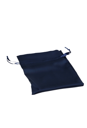 Luxe Satijn Zakjes Mat Donker Blauw Met Koord Medium 12x17cm 10stuks