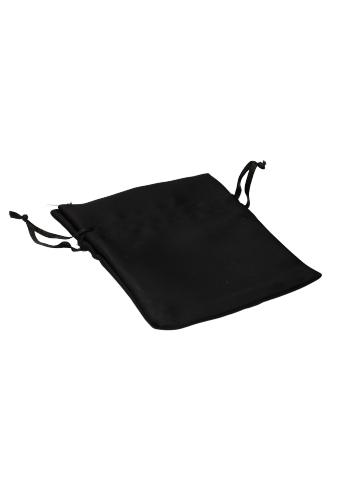 Luxe Satijn Zakjes Mat Zwart Met Koord Klein 9x12cm 10stuks