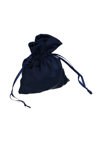 Luxe Satijn Zakjes Mat Donker Blauw Met Koord Klein 9x12cm 10stuks