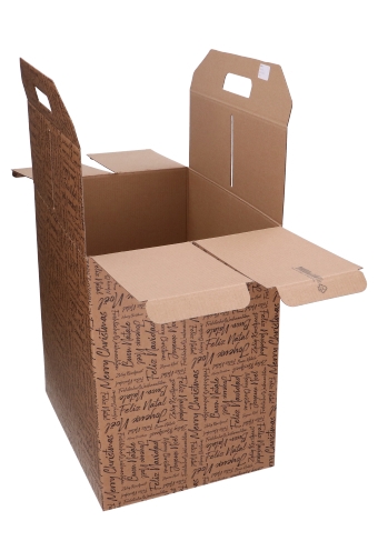 Geschenkdoos Draagbox Zalig Kerstfeest Kraft 33x25x35cm 30stuks