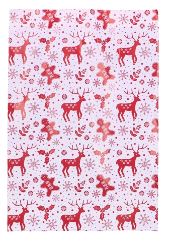Kerstzakjes Rendier Rood Dubbelzijdig 21x30cm 100stuks