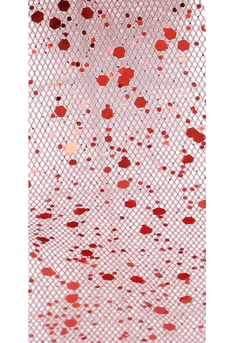 Tule Lint Rood Dots Metallic 40mm x 50 meter